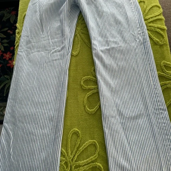 Abercrombie & Fitch Blue and White Striped Women Jeans - Picture 3 of 7